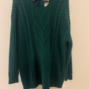 Torrid Deep Green Cable Knit Sweater